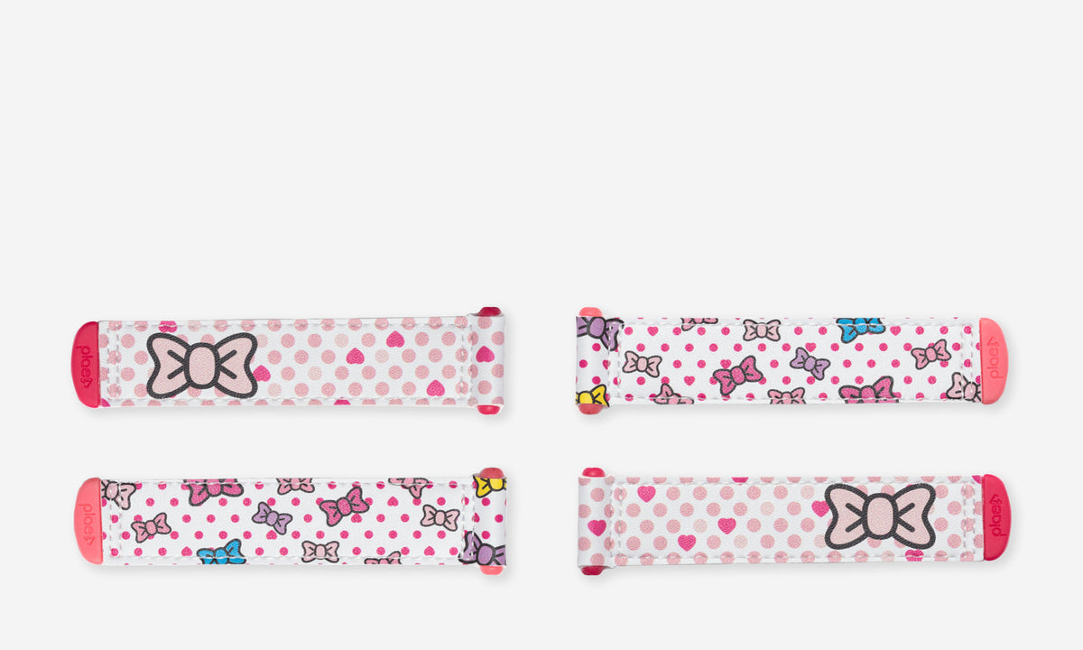 bow tie - white / pink (4 pack)