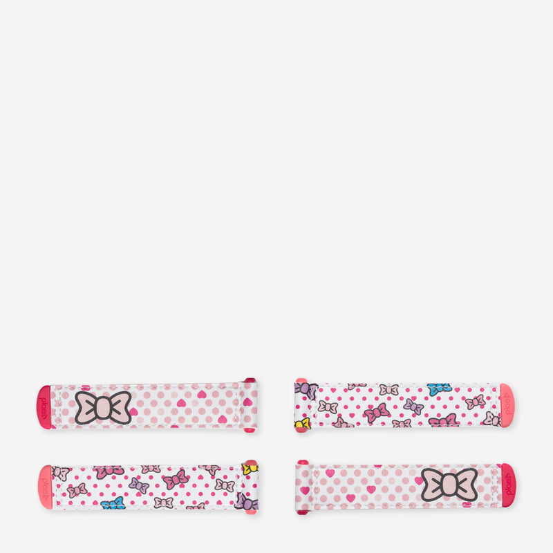 bow tie - white / pink (4 pack)